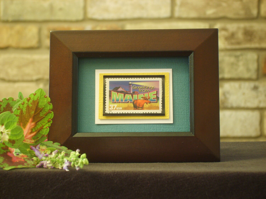 Greetings From Maine Framed Postage Stamp - No. 3579/3714