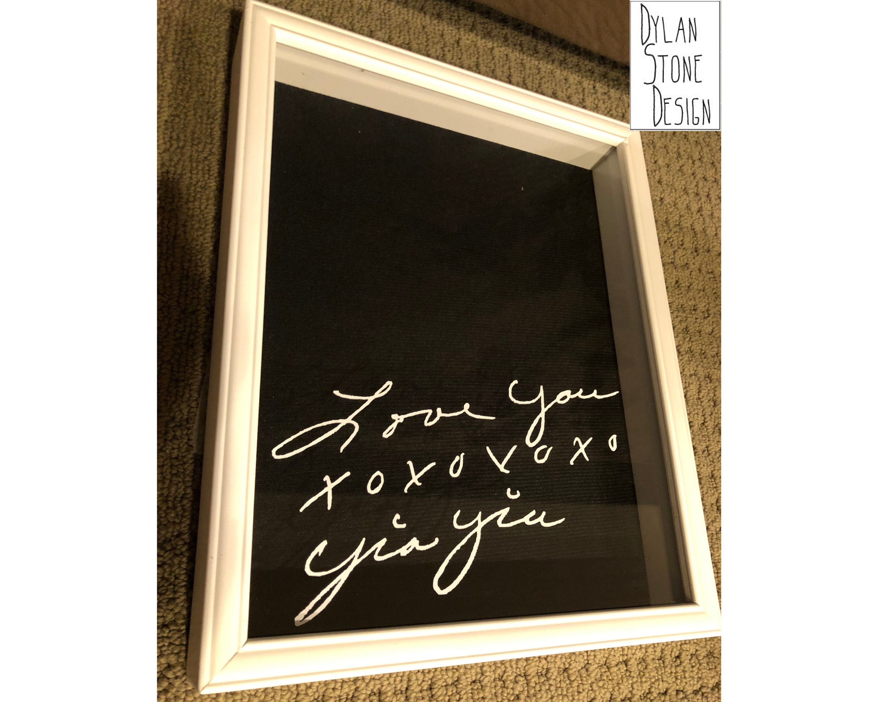 Custom Handwriting Keepsake Shadow Box - Handwritten Memento Memorial Personalized Gift Message From A Loved One