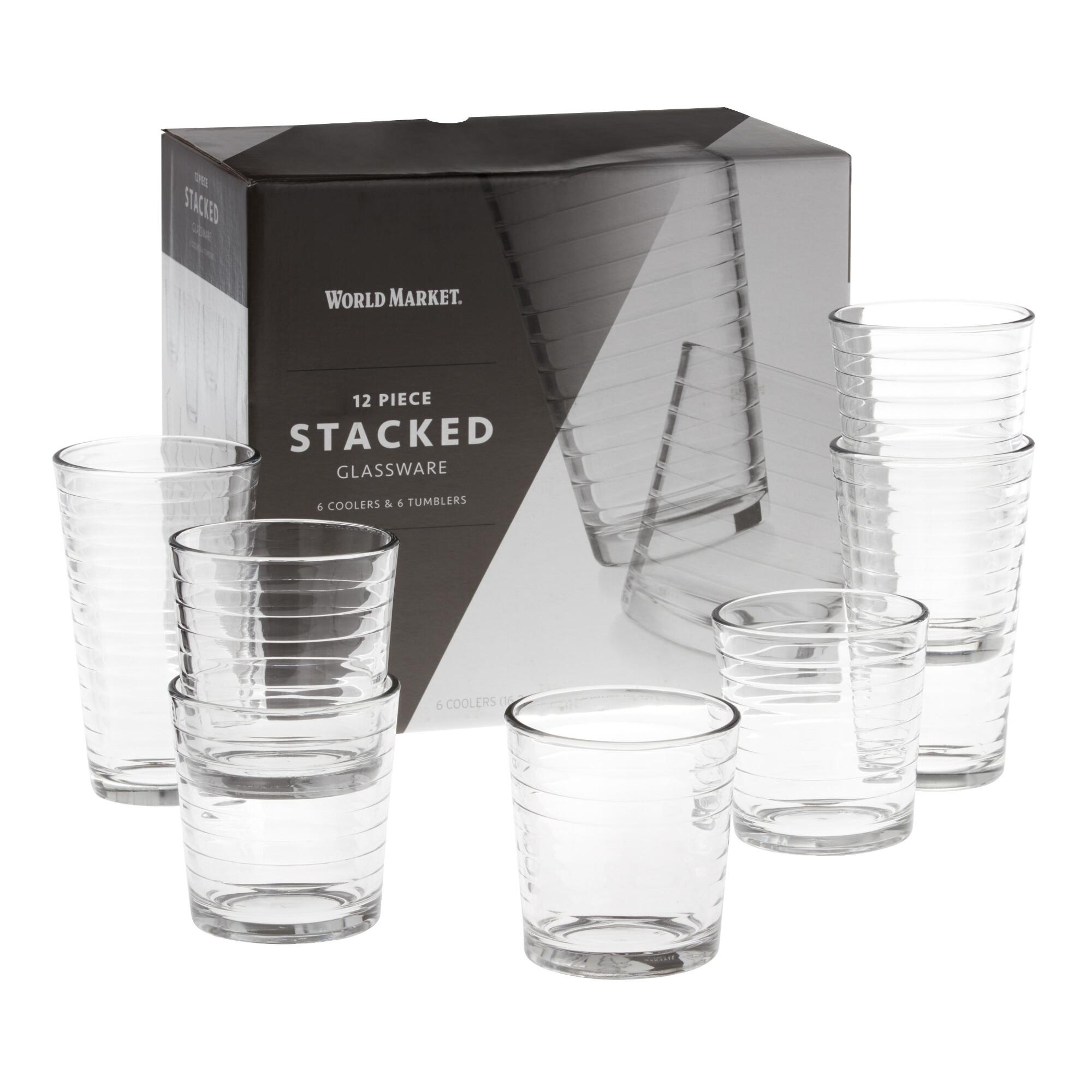 Stacked Glassware 12 Piece Set by World Market