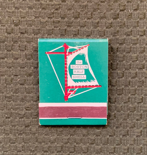 Vintage Matchbook, Boston Half Shell, Restaurant, Massachusetts, Front Strike, with 20 Match Sticks, Free Ship in Usa