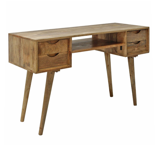 Mango Wood Tiller Desk with Drawers: Brown by World Market