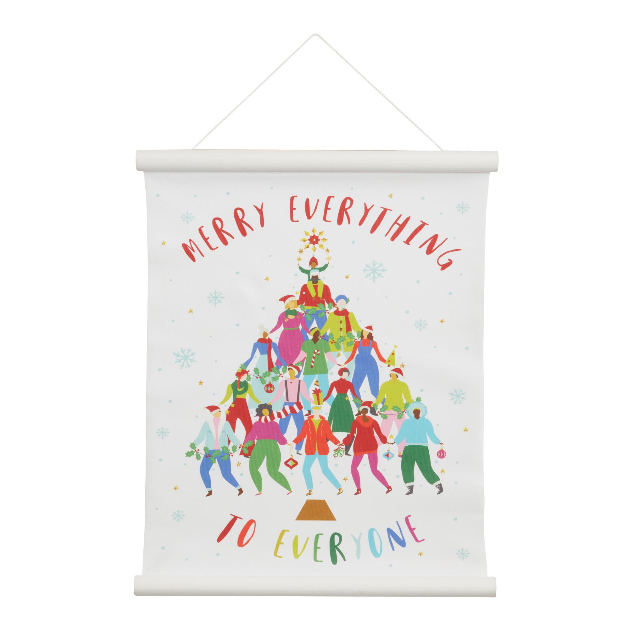 Merry Everything Canvas Scroll Wall Hanging: Multi by World Market