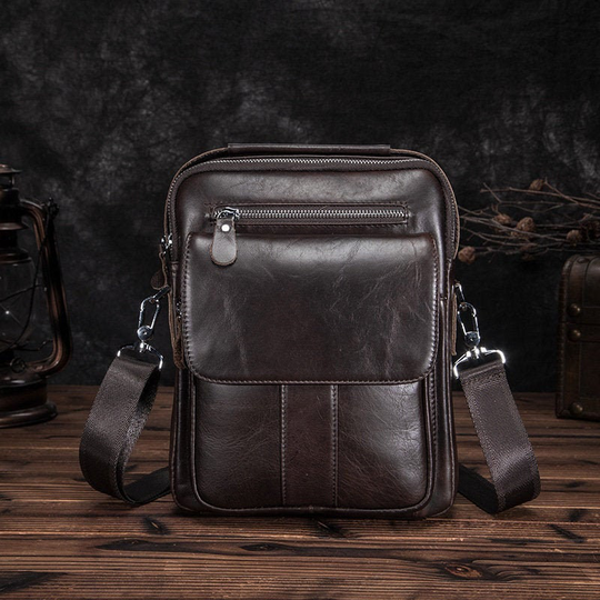 Original Leather Male Casual Design School Messenger Cross-Body Bag Fashion College Tablet Tote Book Satchel Business Ipad Handbag