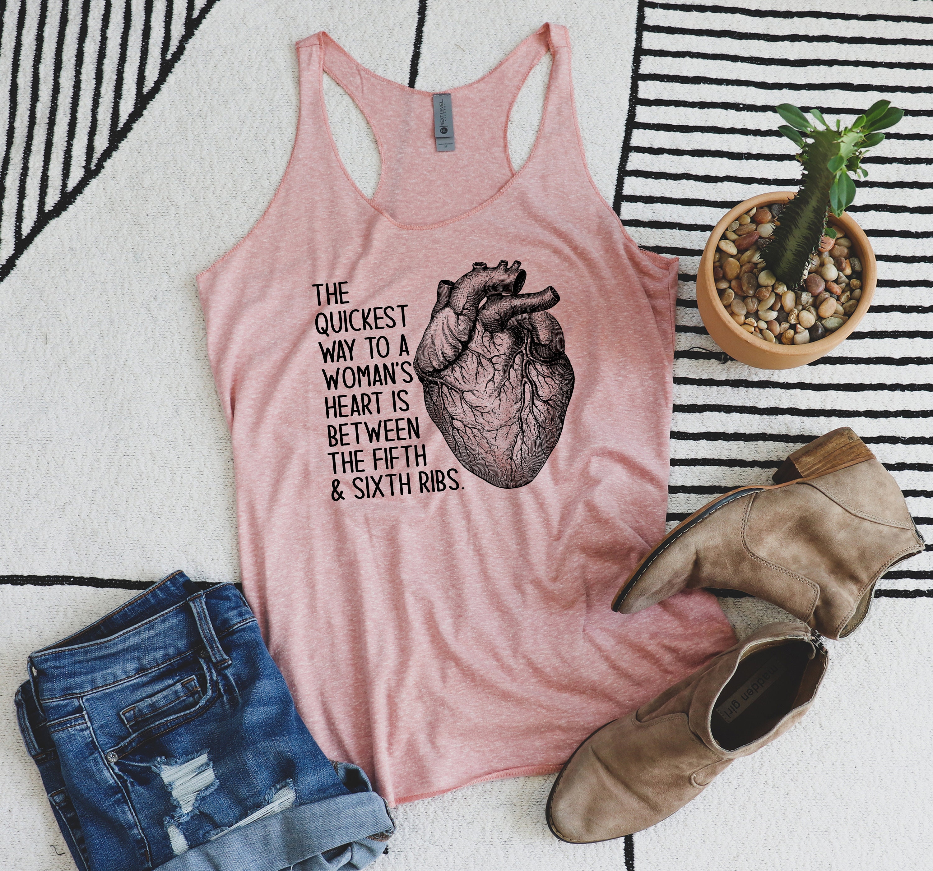 Cardiologist Heart Tank Top Percardiocentesis Cardiology Nurse Humor The Quickest Way To A Womans 5Th & 6Th Rib Gift