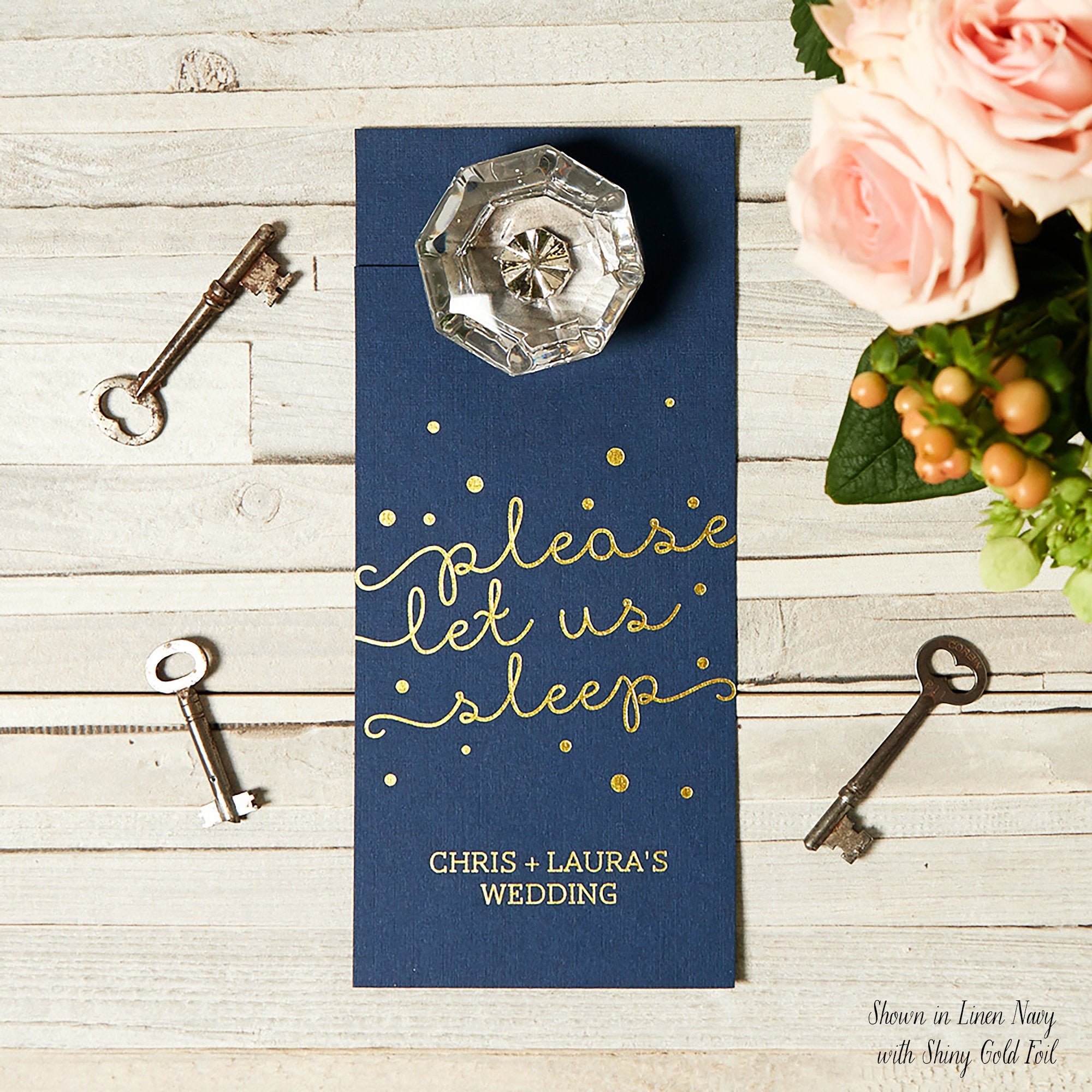 Please Let Us Sleep Door Hanger - Personalized Wedding Favor, Goodie Bag Hotel Welcome Bachelorette Party