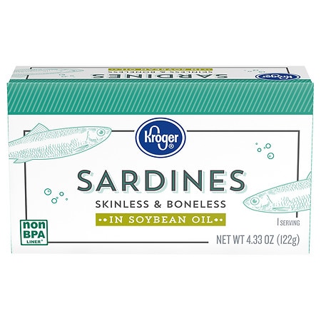 Kroger Skinless & Boneless Sardines in Soybean Oil - 4.33 oz