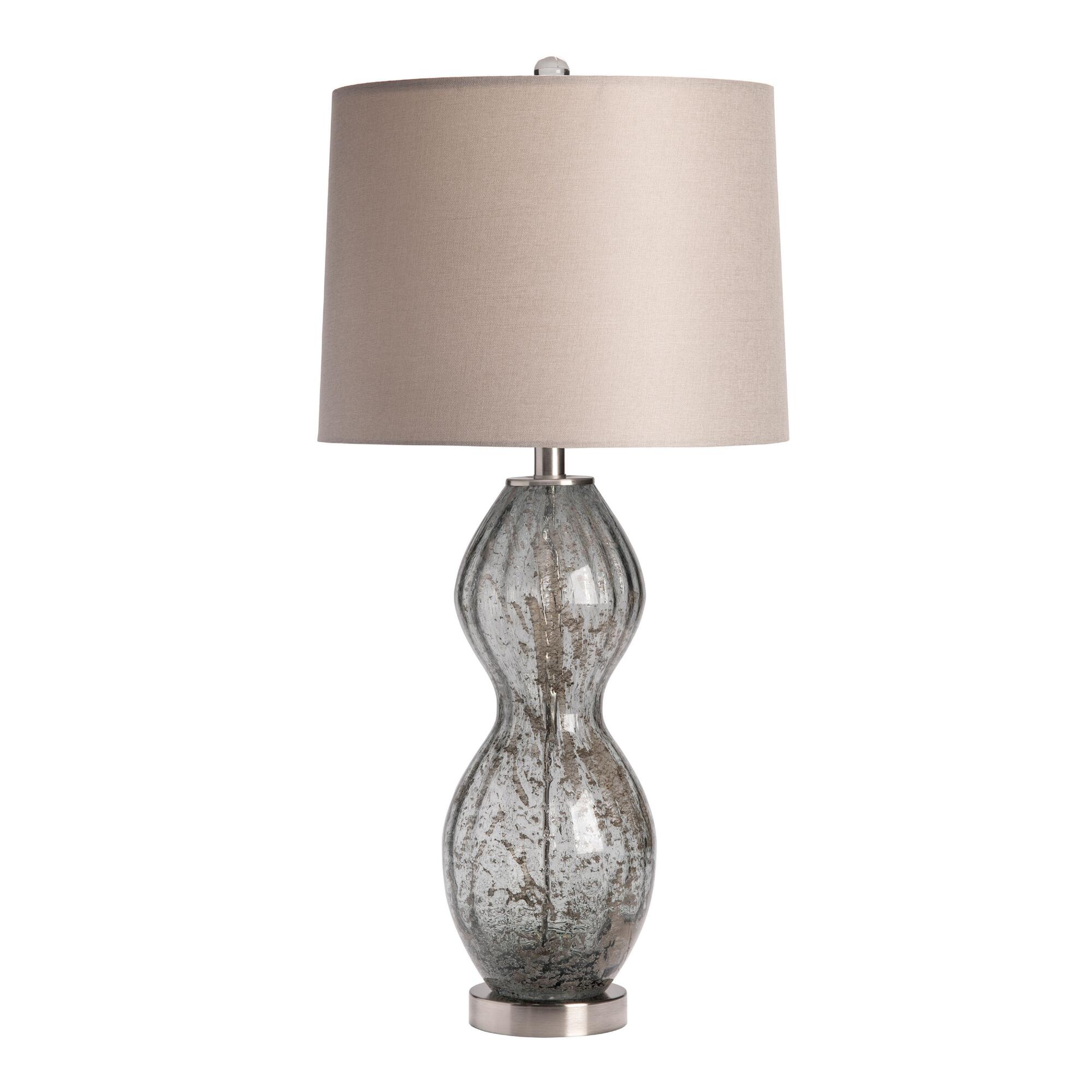 Gray Glass and Silver Truro Table Lamp by World Market