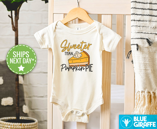 Sweeter Than Pumpkin Pie Baby Onesie®, Fall Bodysuit, Cute Onesie®