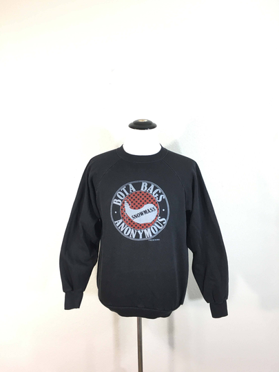 80's Vintage 50/50 Blend Black Color Sweatshirt Made in USA Size Xl