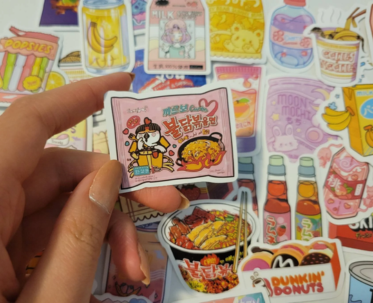 Asian Snack, Candy, Drink Stickers Ramen, Random Pack, Water Bottles Variety Laptop