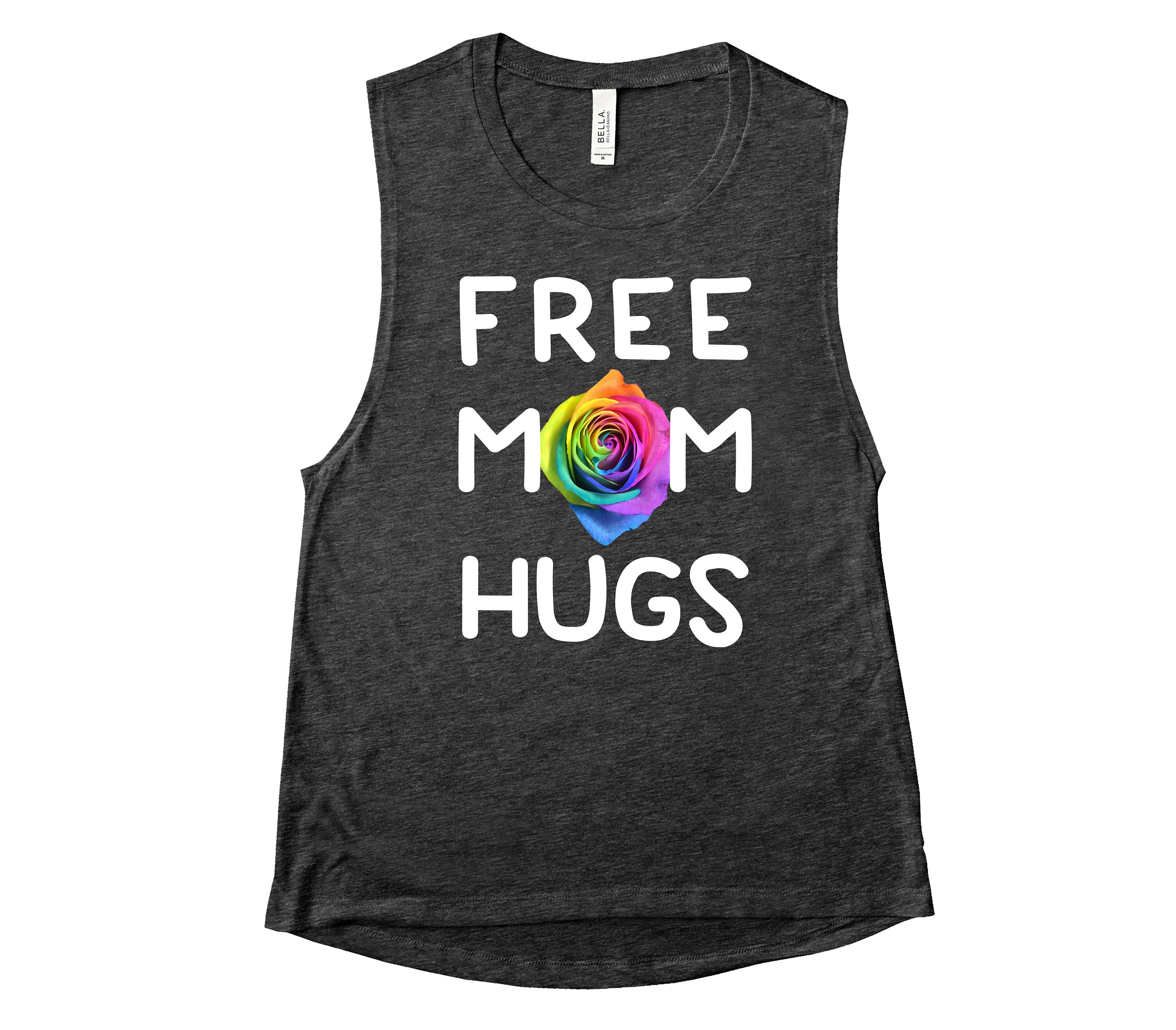Free Mom Hugs Mens & Womens Sizing Muscle Tank Top Pride Lgbtq Parade Tanks Support