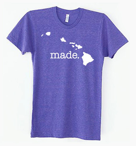 Hawaii Hi Made Tri Blend Track T-Shirt - Unisex Tee Shirts Size S M L Xl