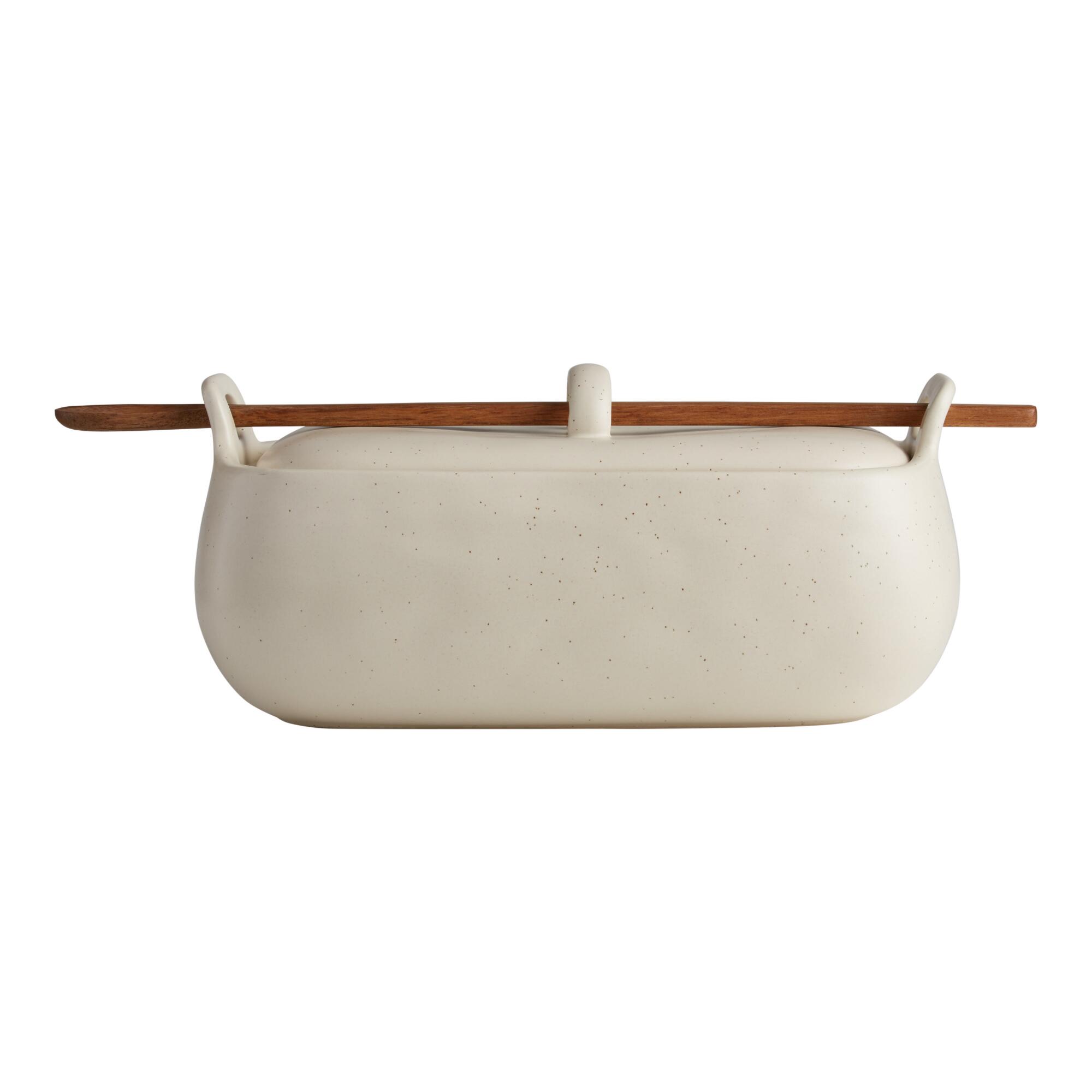Speckled Covered Ceramic Baker with Spoon by World Market