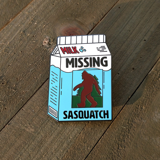 Sasquatch Enamel Pin | Missing Milk Carton Big Foot Lapel Pin Funny Sasquatch Cute Enamel Pins Cryptid Pins Hat