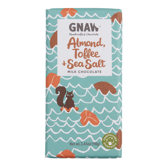 Gnaw Almond, Toffee And Sea Salt Milk Chocolate Bar Set Of 3 by World Market