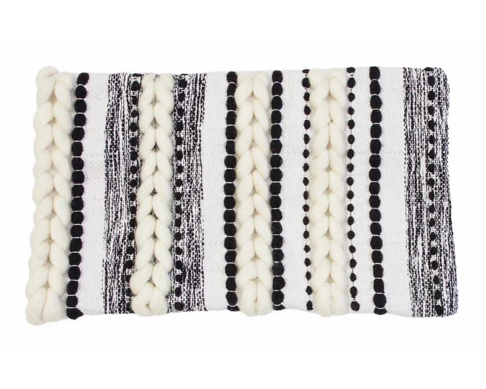 Decor Therapy Thro by Marlo Lorenz 12-in x 20-in Jet Black Knit Cotton Blend Indoor Decorative Cover | TH023167001SE