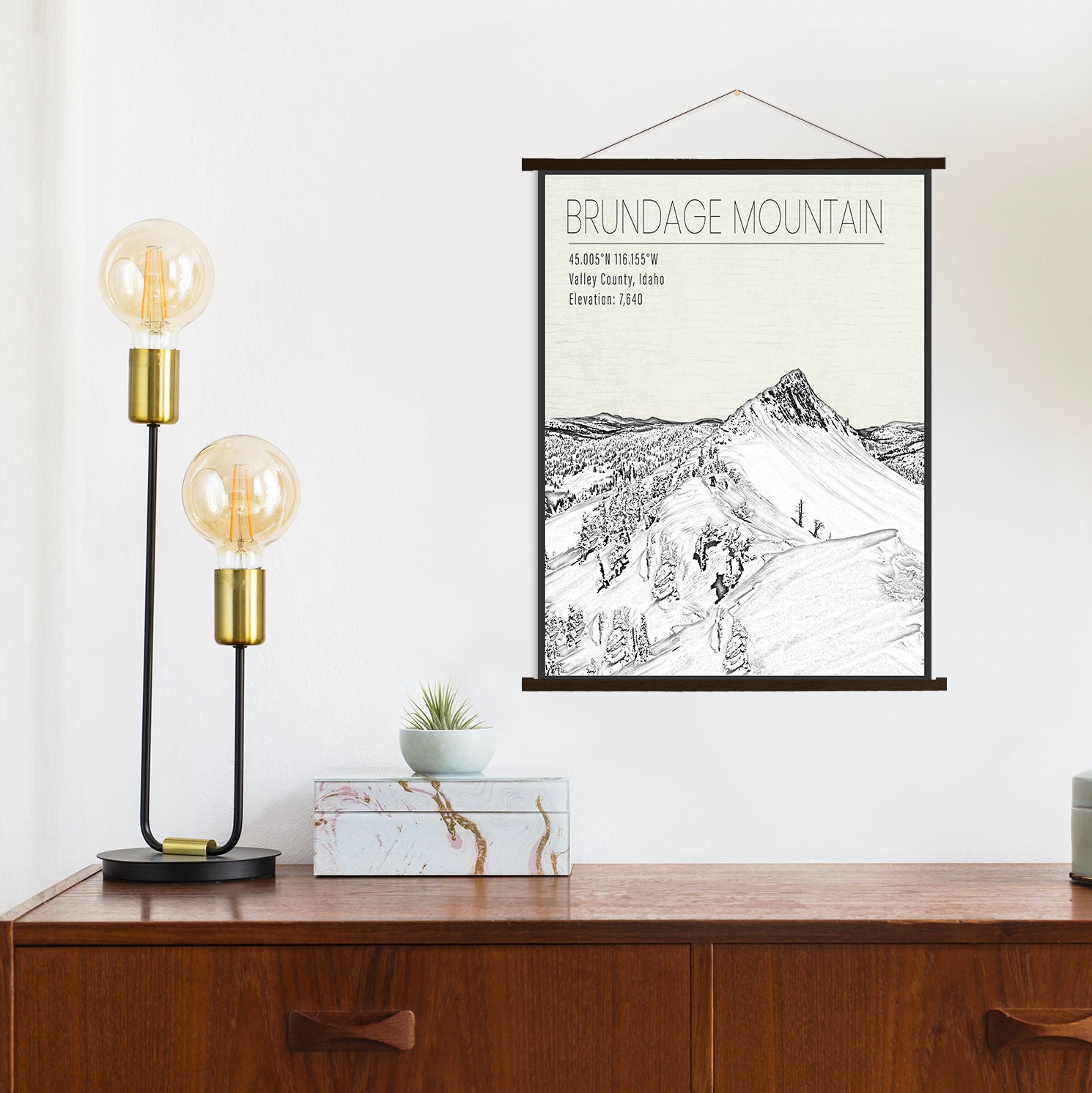 Brundage Mountain Idaho Ski Resort Print | Hanging Canvas Of Printed Marketplace