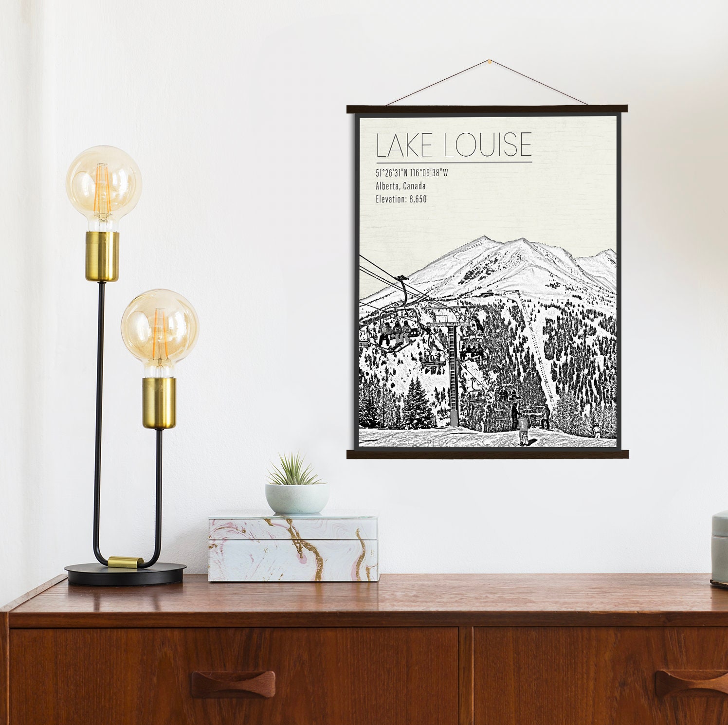 Lake Louise Canada Ski Resort | Hanging Canvas Of Printed Marketplace