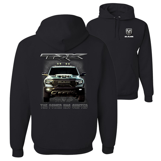 Ram Trx 702 Hp The Power Has Shifted Cars & Trucks Front Back Unisex Graphic Hoodie Sweatshirt