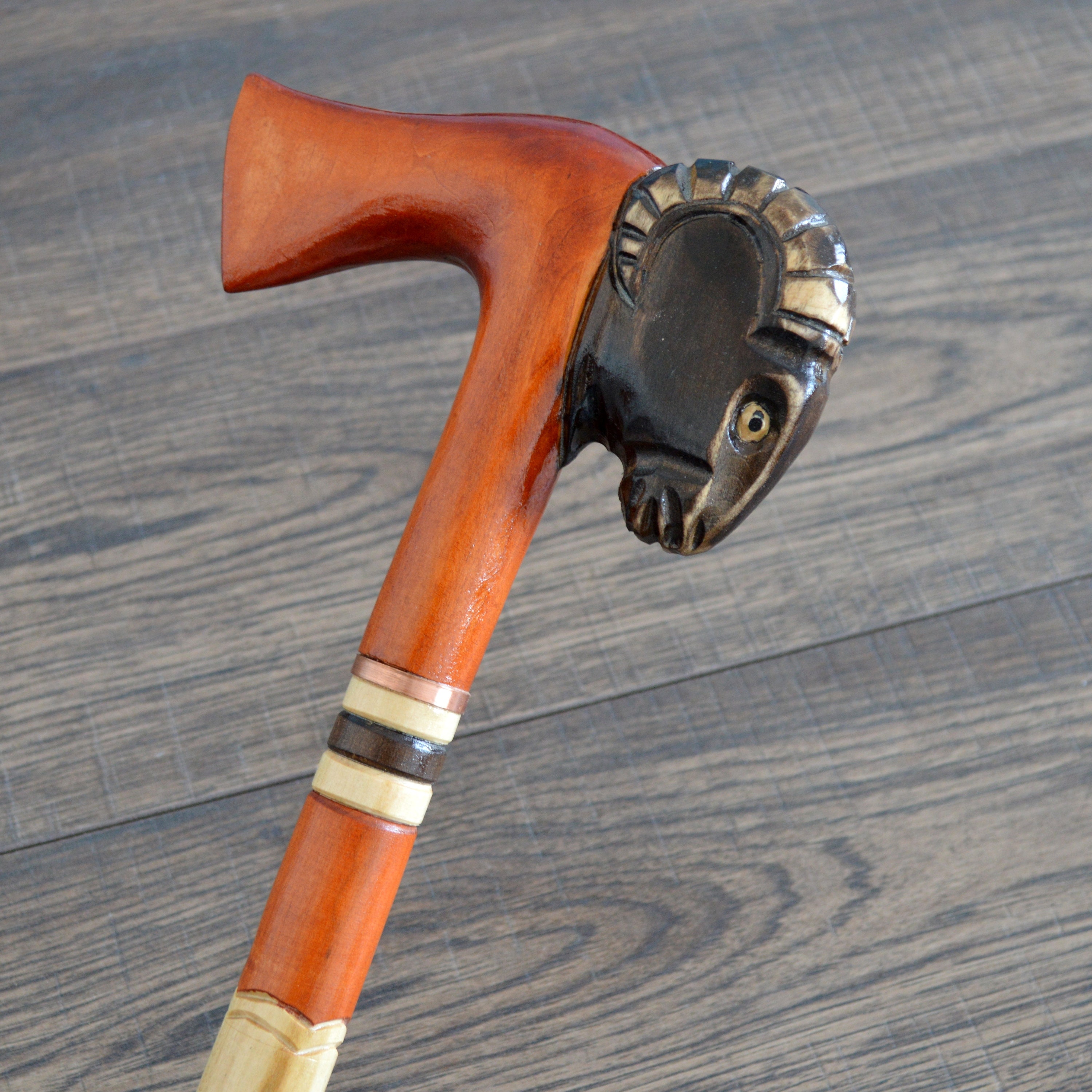 Canes Walking Sticks Wood Reeds Cane Wooden Hand-Carved Carving Handmade Stick Accessories | Ram Axe
