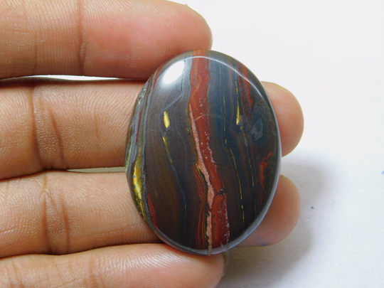Natural Iron Tiger Cabocon Rare Combination Of Blue & Gemstone Top Quality Loose Stone 85 Ct 40x30mm #1494