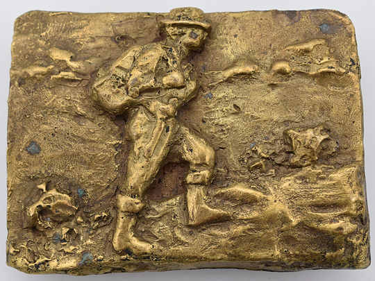 Hiker Wanderlust Backpacking Traveler Hitchhiking Hobo Naturalist Conservationist Wilderness Art Solid Brass Handmade Vintage Belt Buckle
