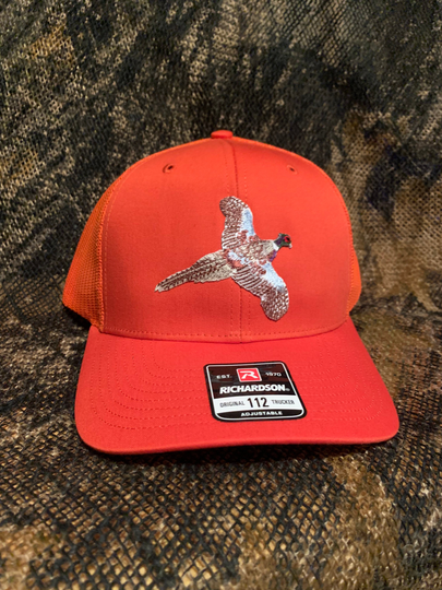 Pheasant Patch On Blaze Orange Richardson 112 Trucker