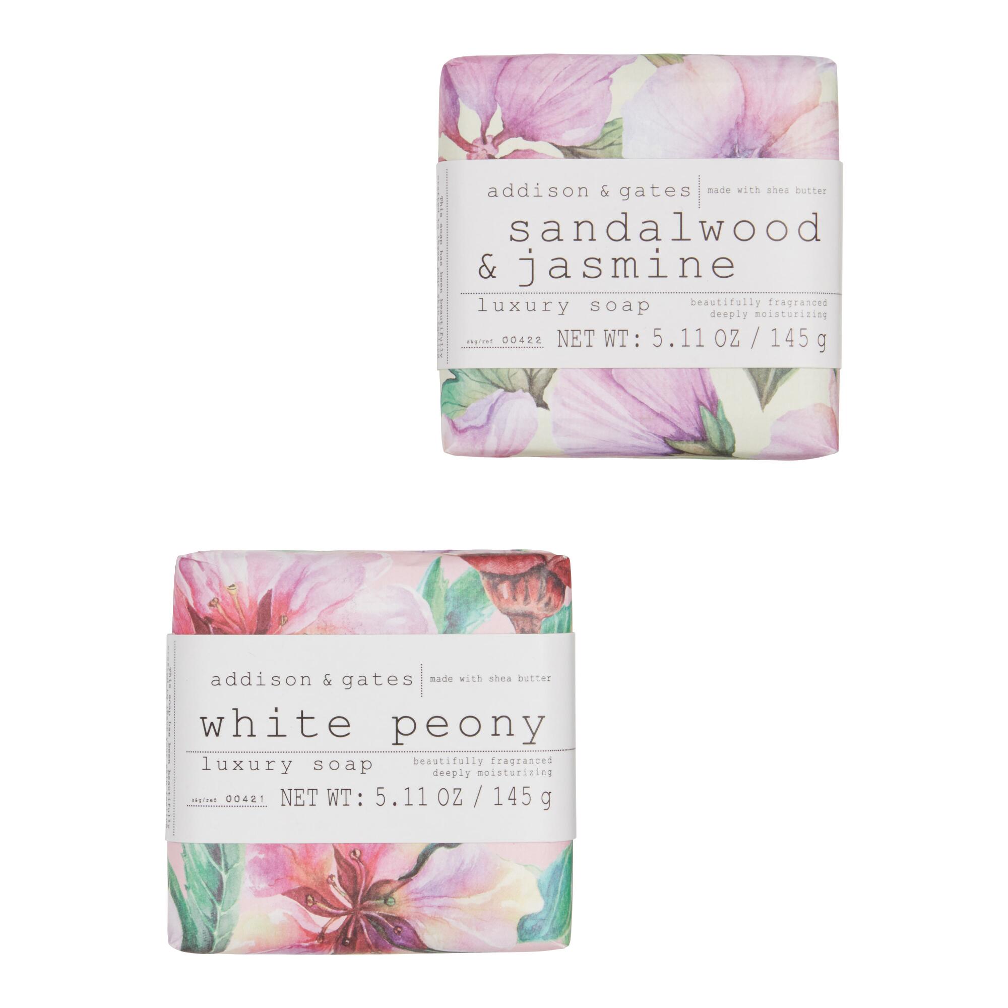 A&G Watercolor Flowers Bar Soap: Pink/Purple - Paper by World Market
