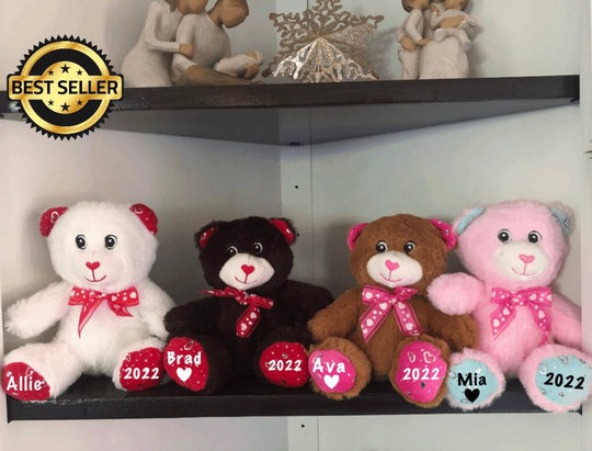 Personalized Valentine's Day Plush Animals, Custom Valentines Plush, Gift, Bear, Monkey, Unicorn