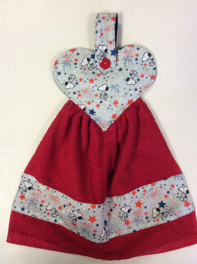 Snoopy/Patriotic/Oven Towel/Refrigerator Towel/Button Handle