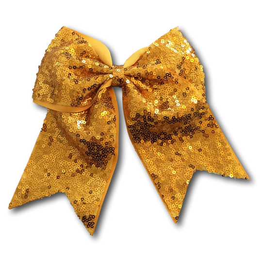 Gold Cheer Bow, Sequin Hair Bow, Cheerbow, Sparkle Bow