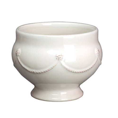 Juliska Berry Thread Whitewash Footed Soup Bowl 5"L, 5"W, 3.5"H 16 oz