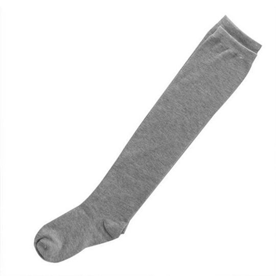Women's Girls' Sexy Solid Color Over the Knee Cotton Blend Stockings Thigh Highs - light grey