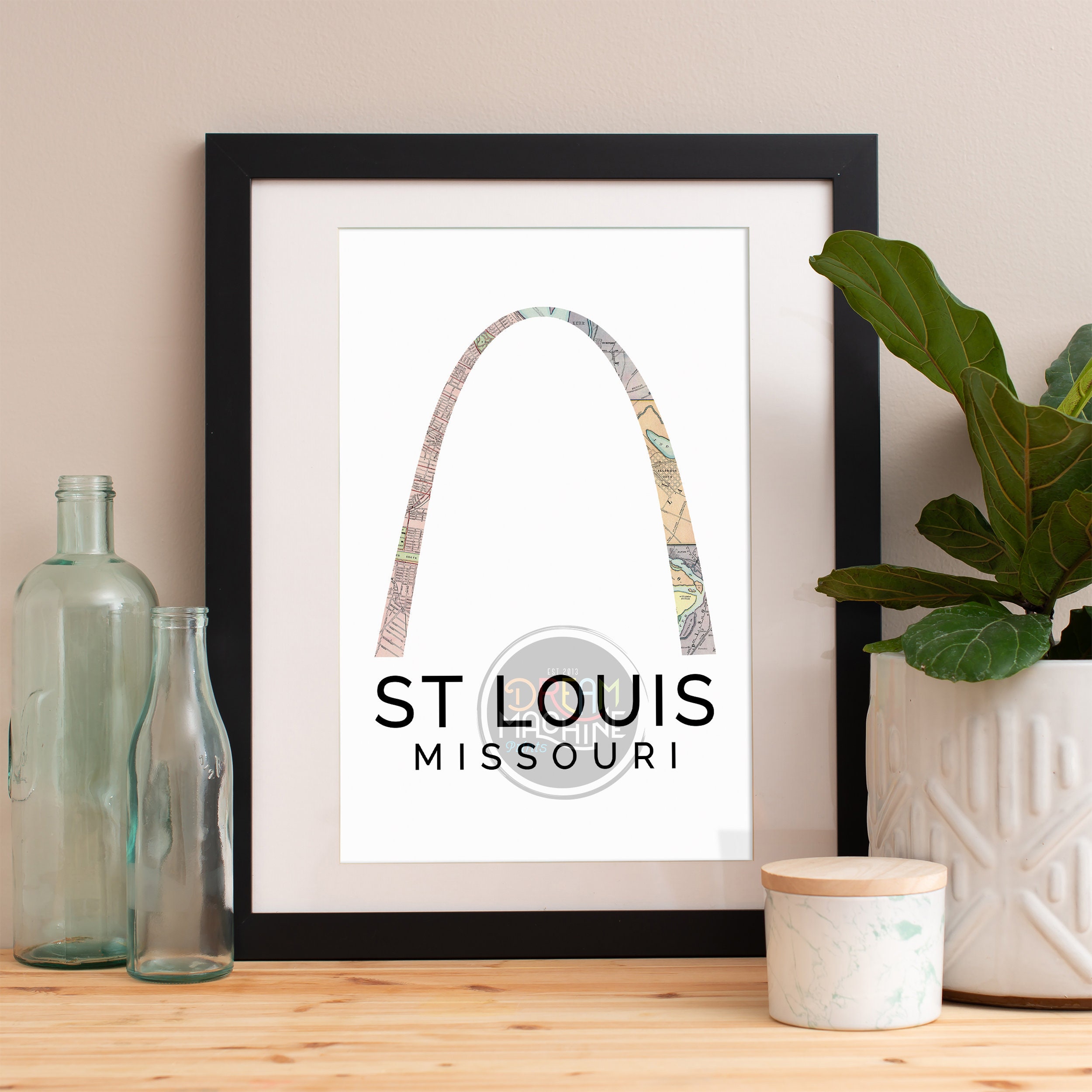 Saint Louis Print, Skyline, Art, Poster, Watercolor, Art Map