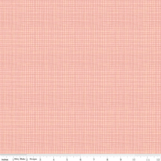 Peach & Coral Weave Fabric, Riley Blake Beneath The Western Sky C11195, Sketch, Hatch, Quilt Fabric By Yard, 100% Cotton Blender