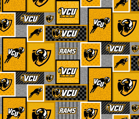 Virginia Commonwealth University Fleece Fabric By Sykel-Vcu Rams College Patch Blanket