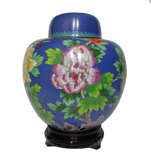 Large Chinese Cloisonne Bronze Ginger Jar