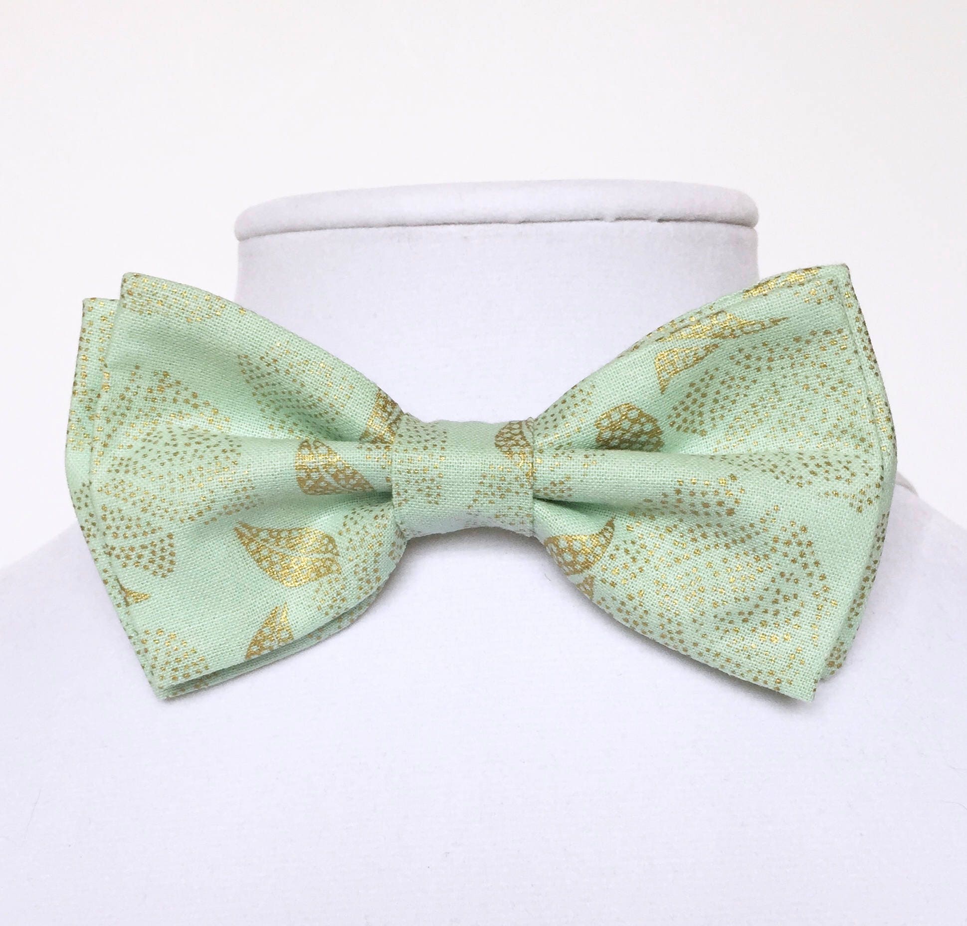 Easter Bow Tie, Mint Gold Boys Mens Toddler Seafood Tie