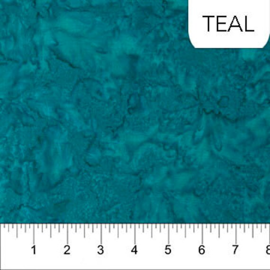 Batik Fabric- Teal Blender From Sweet 16 Collection By Banyan Batiks Studio For Northcott Fabric - 100% High Quality Cotton