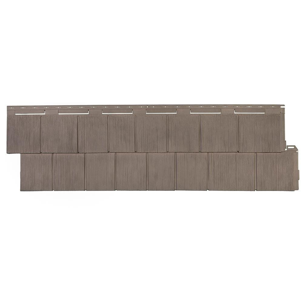 Novik NovikShake RS Shake Vinyl Siding Panel Weathered Blend 14.5-in x 48.75-in in Brown | 100060015