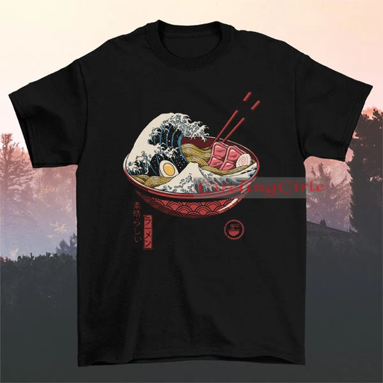 The Great Ramen Tee Wave Of Kanagawa Top Japanese T Shirt Vintage Birthday Gift Boy Girl Men & Women Tee Size Youth S-2xl Bb202