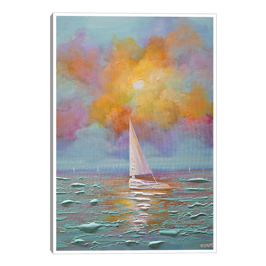 Guardian of the Sea by Osnat Tzadok Framed Canvas Wall Art: Blue/Multi - Large by World Market