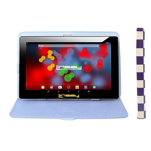 LINSAY F10 Series 10.1" Tablet, WiFi, 2GB RAM, 32GB, Android 11, Black w/Purple & White Case (F10XIPSCPWS)