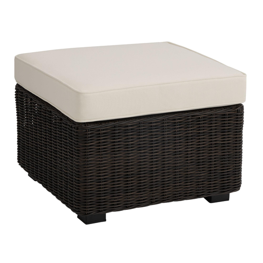 Espresso Navarra Modular Outdoor Patio Sectional Ottoman: Brown by World Market