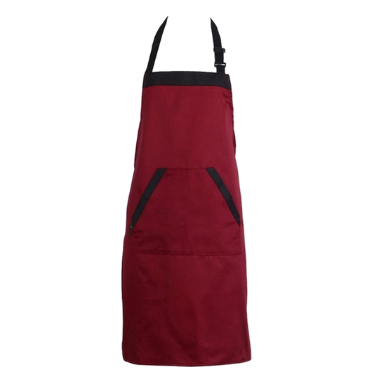 Apron with Pocket Waterproof Cotton Blend Home Unisex Apron for Kitchen - red, 2