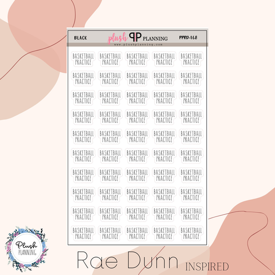 Basketball Practice Script Planner Stickers, Rae Dunn Inspired