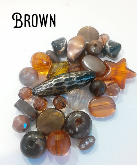 20Gr/Bag Small Mix Brown Beads, Bead Soup Mix, Acrylic Resin Jewelry Making Supplies