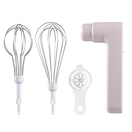 1 Set Electric Egg Blender Three Gears Speed Adjustment Stainless Portable Labor-saving Baking Non-stick USB Egg Whisk Kitchen Tools - purple, 2