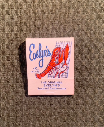 Vintage Matchbook, Evelyns, Seafood, Restuarant, New Jersey, Nj, with 20 Match Sticks, Free Ship in Usa