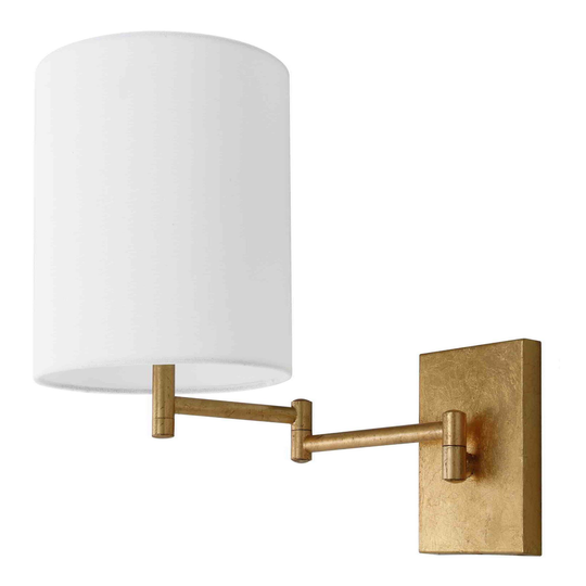 Gold and Off White Metal Adjustable Lillian Wall Sconce by World Market